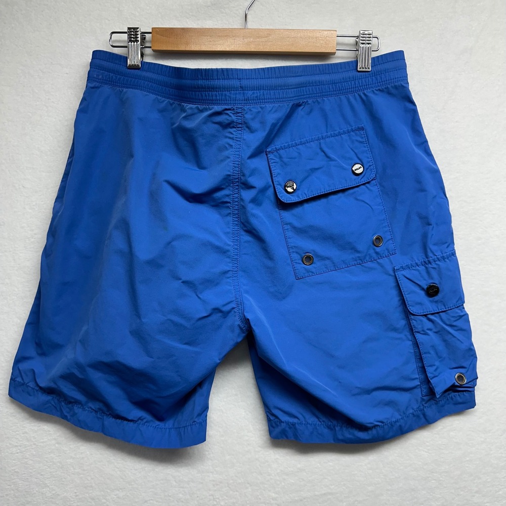 RLX Ralph Lauren Swim Broad Trunks Mens Medium Blue Cargo Unlined Pockets Beach - Picture 2 of 13